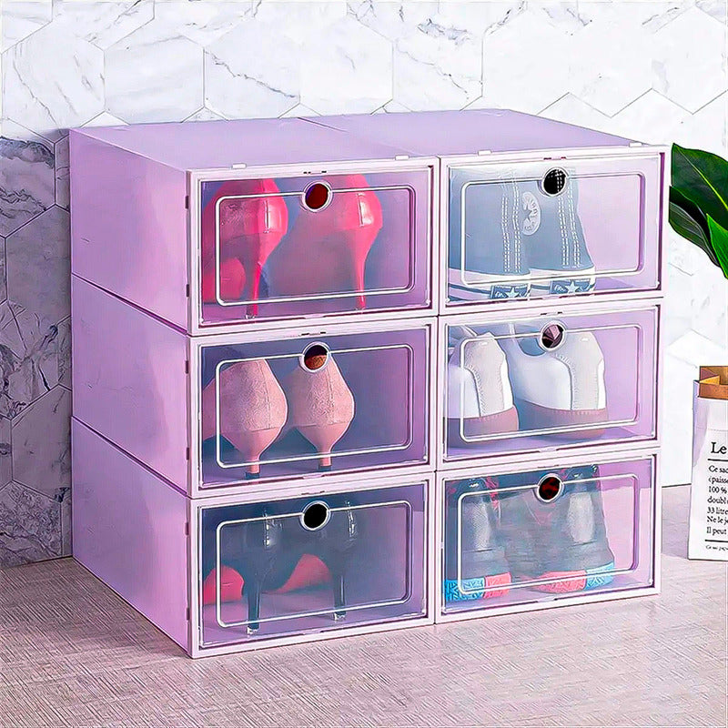 Organizador De Zapatos Caja Organizadora Zapatos Zapatera Rosa