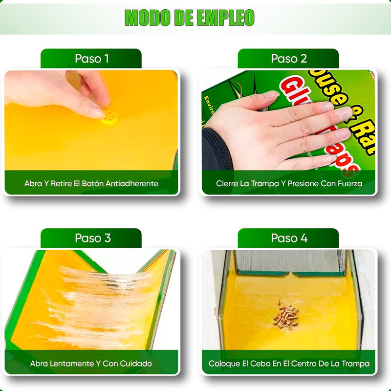 X10 Trampas Para Ratones Desratizacion Espanta Ratones Pega Verde