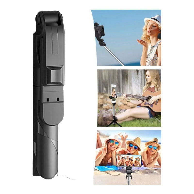 Tripode Celular Con Control Tripodes Camara Palo Selfie Negro