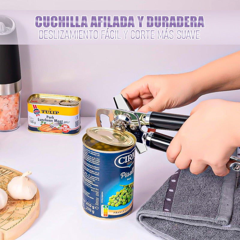 Abridor Latas Abrebotellas Manual De Acero Pack 2 Abrelatas Acero Inoxidable