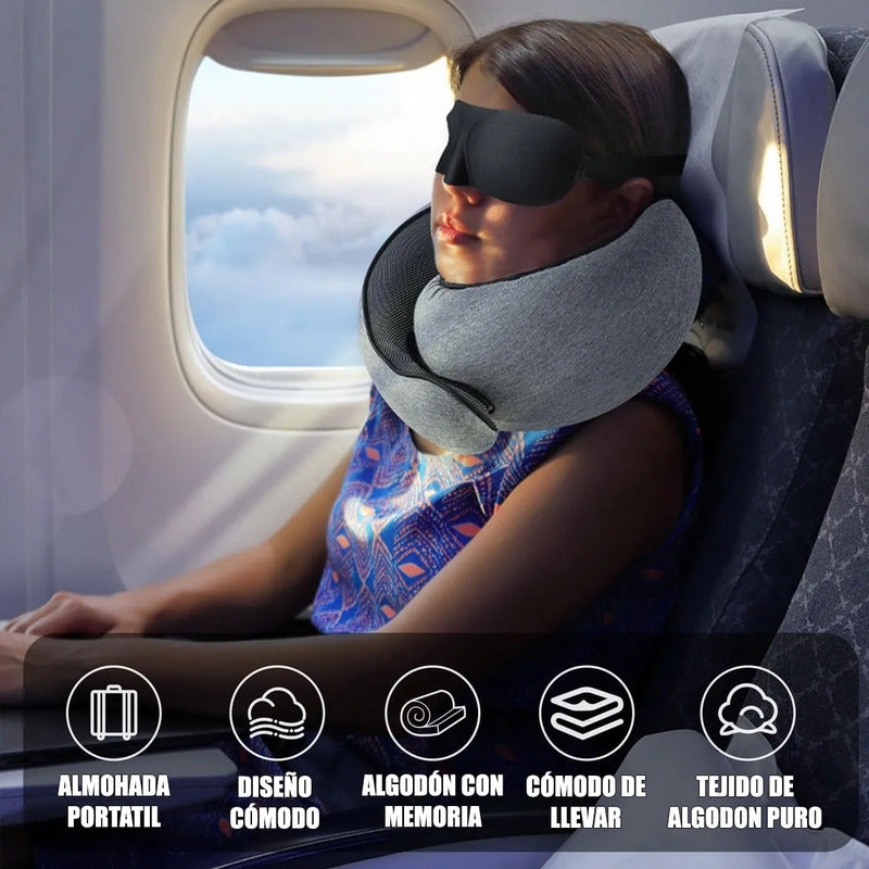 Almohada Para Cuello Cojin Para Cuello Almohada De Viaje Cojin Cervical Viaje Hipoalergenico Algodón Transpirable Almohada Cuello Para Viajes Antibacteriana Cojin Cervical Antihongos Azul Okshop