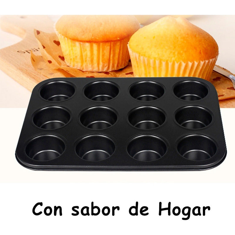 Molde Metal Para Cupcake Muffins Economico 12 Und Gris