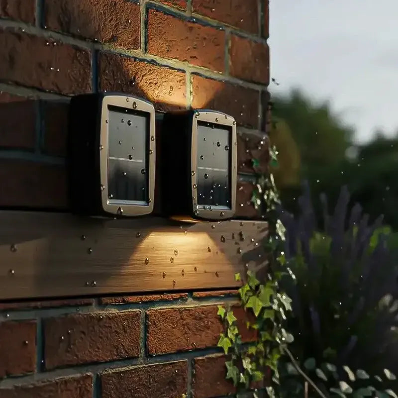 Pack 2 Aplique Pared Aplique Solar Muro Farol De Pared Solar Ok Shop Luces Exteriores Luz Solar Para Exteriores Ámpara Solar Al Aire Libre Lámpara De Pared De Jardín Luces Solares De Pared Negro