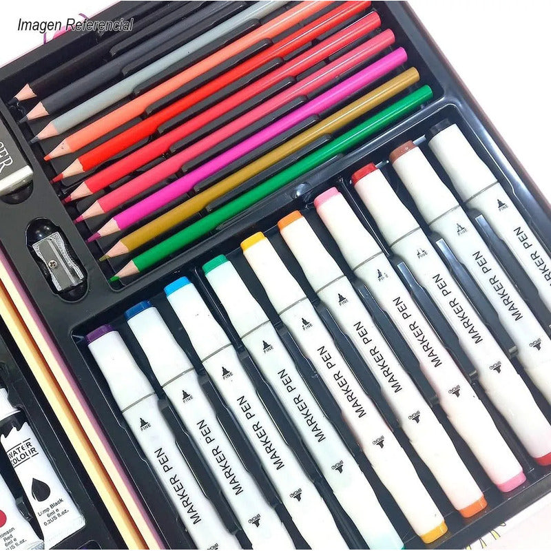Estuche Maletín Set De Arte 53 Piezas Para Dibujar Y Pintar