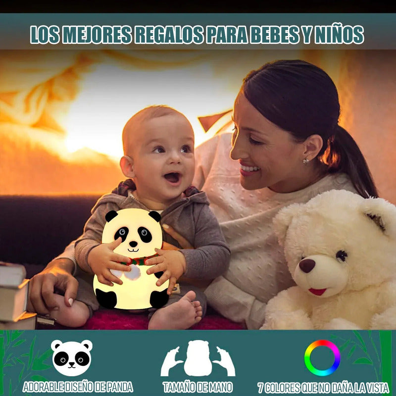 Lampara De Mesa Lampara Mesa Panda Lampara Silicona Lamparas De Sobremesa 7 Colores Pack 2 Lampara De Noche Usb 5v Lampara Escritorio Inalambrica Silicona Flexible Led Recargable Okshop