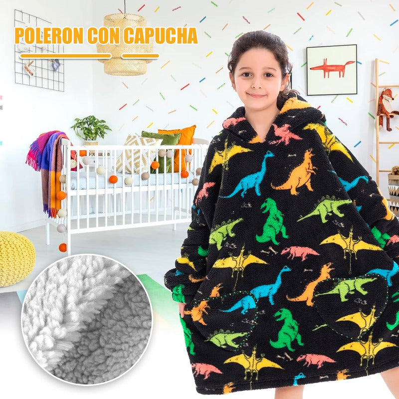 Poleron Peludo De Niño Poleron Con Capucha Niña Polerones Poleron Gigante Poleron Sherpa Frio Invierno Pijama Polar Manta Polar Polerón Niño Poleron