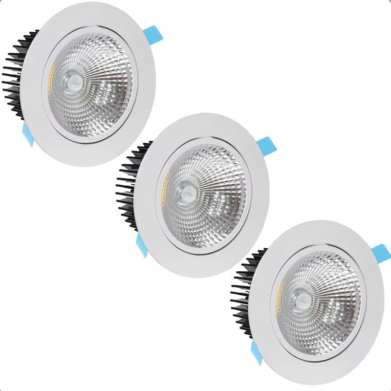 Pack X3 Lamparas Led Techo Foco 16w Lampara Dormitorio Blanco Frio 6500°k Okshop Lampara De Techo Redonda Led Embutida Luz Fria Focos Led Embutidos Luz Fria Luces Led Foco Led 16w