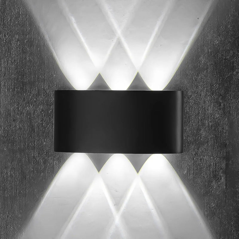 Aplique De Pared Lampara De Muro 6w Luces Pared Aplique Muro Negro/fria