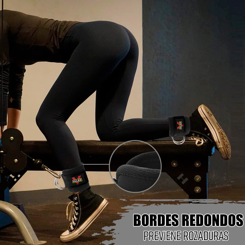 Pack X2 Tobillera Polea Tobillera Gimnasio Tobillera Gluteo Negro
