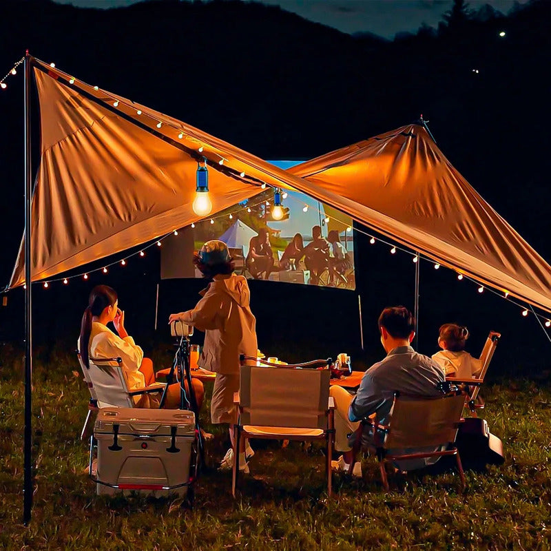 Ampolleta Solar Recargable Led Okshop Impermeable 15w Usb-c Para Camping Cálida