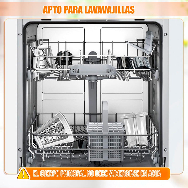 Cortadora De Vegetales Electrica Rebanador Verduras Rallador Blanco