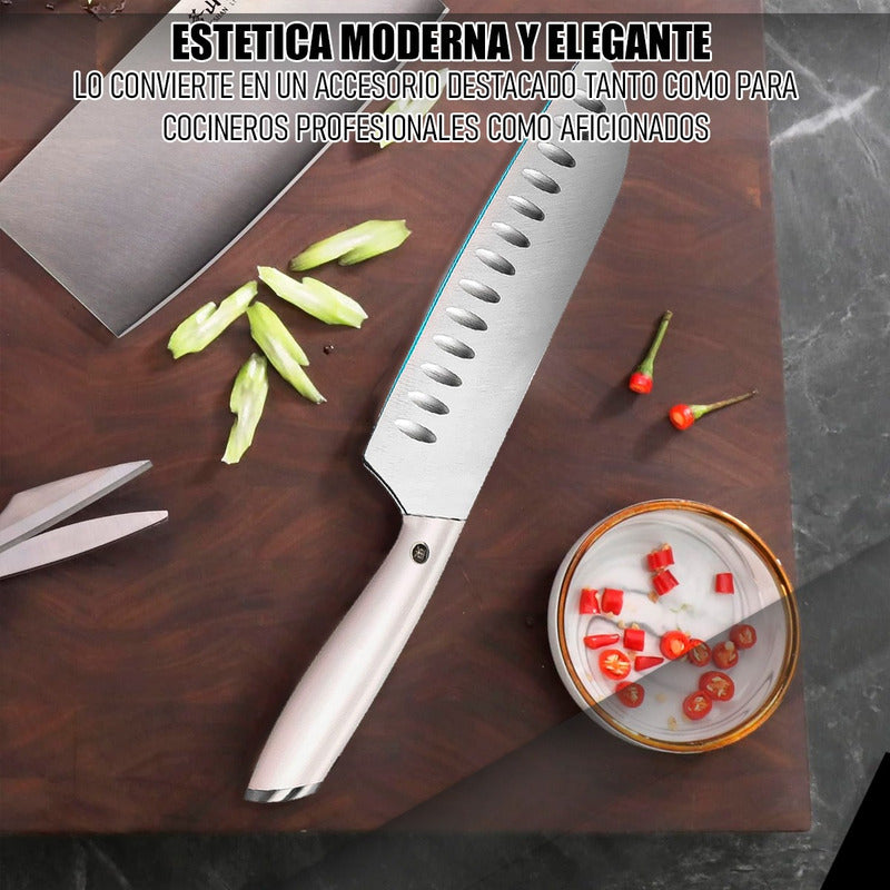 Cuchillo Carnicero Cuchillo De Cocina Cuchillo Chef Santoku Blanco