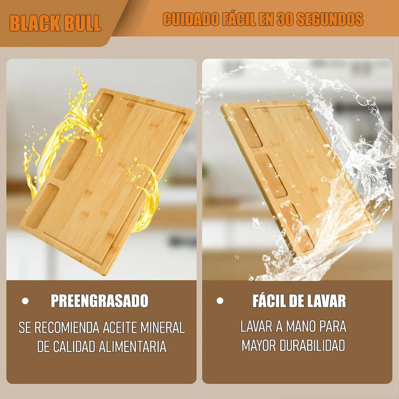 Tabla De Cocina Tabla De Picoteo Madera Bamboo Tabla Cocina Tabla Picar Carne Antideslizante Libre Bpa Tabla Para Asado Reversible Tablas Madera Picar Bambu Picnic Okshop
