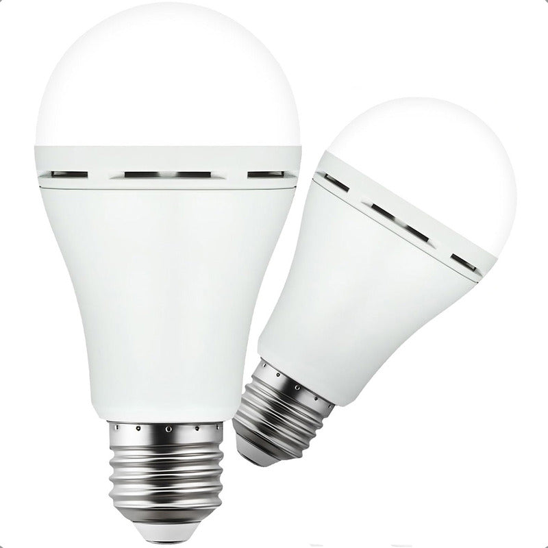 Pack X2 Ampolleta Led Recargable Ampolleta E27 Ampolleta 9w Blanco Frío