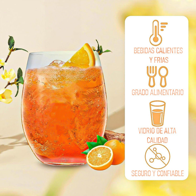 Vaso Wayu Set 4 Vasos Vidrio Vasos Redondos Vidrio Wayu