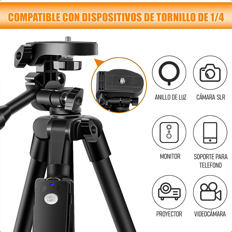 Trípode Profesional Trípode Celular Trípode Cámara Control Negro