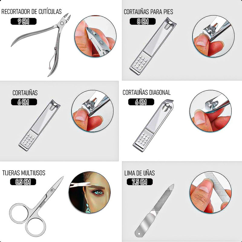 Kit De Manicura Y Pedicura Pack 2 Juegos 12 Pcs Manicura
