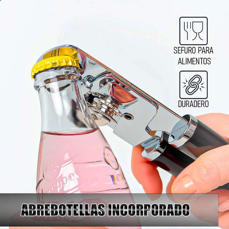 Abridor Latas Abrebotellas Manual De Acero Pack 2 Abrelatas Acero Inoxidable
