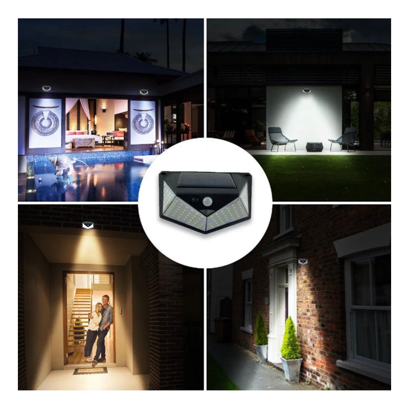 X2 Aplique Led Solar Focos Led Exterior Farol Solar Exterior Color Negro