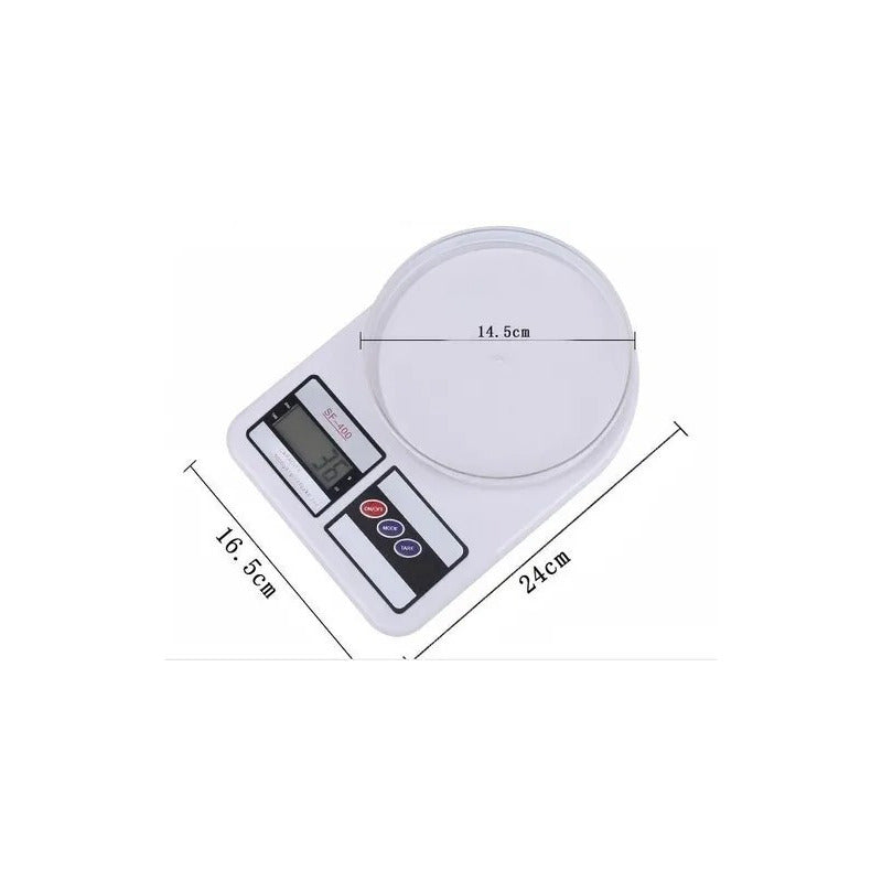Balanza Pesa Digital Para Cocina Comercio 0 A 10kg Capacidad Máxima 10 G Color Blanco
