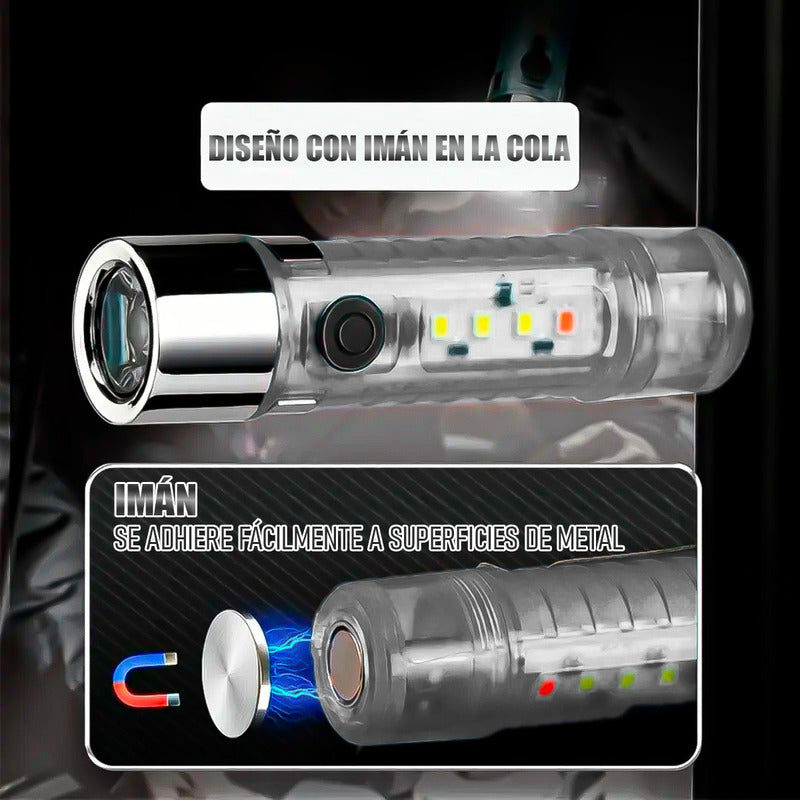 Linterna Recargable Linterna Bolsillo Linterna Led Tactica Blanco/rojo Azul