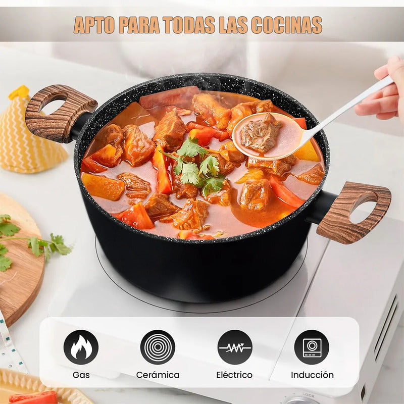 Juegos De Olla Bateria De Ollas Juego De Bateria Cocina Keep Bateria De Cocina Aluminio Revestimiento Antiadherente Juego Olla Silicona 5 Piezas Cuerpo Fundido Okshop