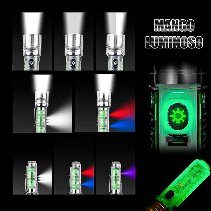 Linterna Recargable Linterna Bolsillo Linterna Led Linternas Blanco Frio Gris