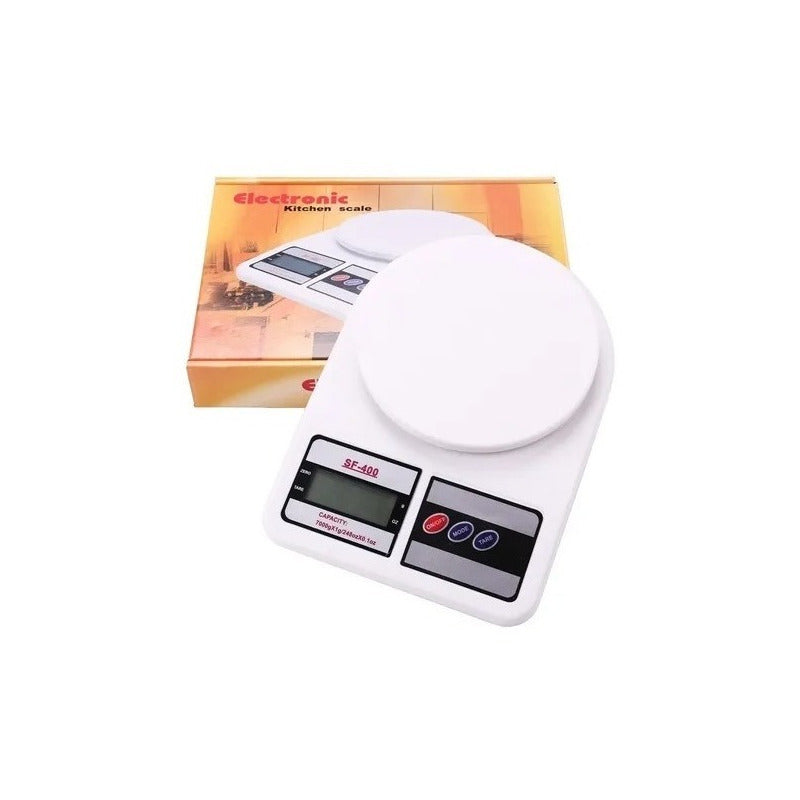 Balanza Pesa Digital Para Cocina Comercio 0 A 10kg Capacidad Máxima 10 G Color Blanco