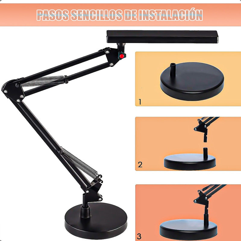 Lampara Mesa Lampara Para Leer Pack 2 Lampara Escritorio Led Negro