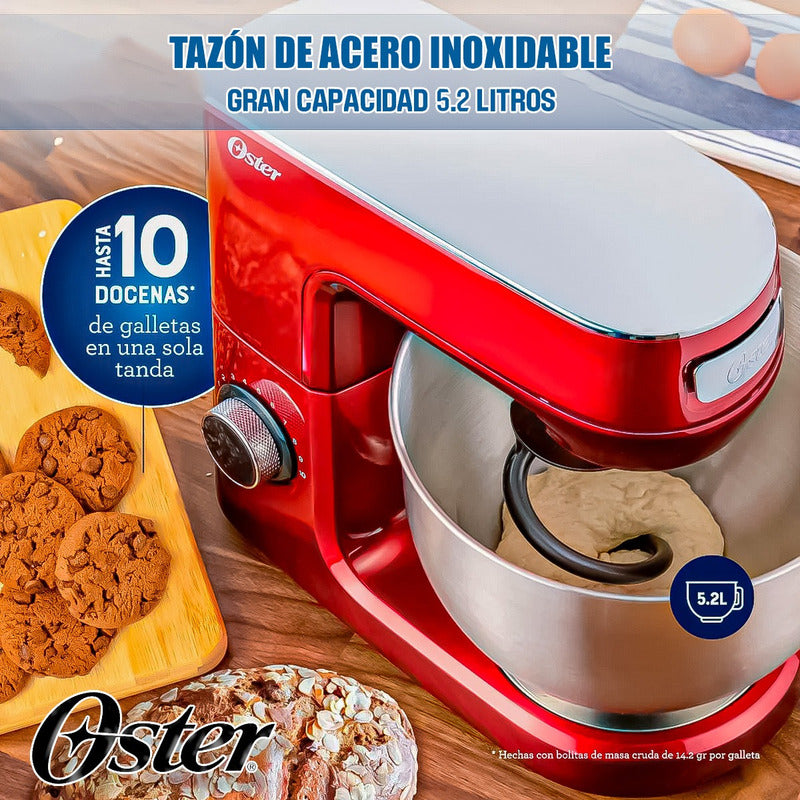 Batidora Con Pedestal Torta Queque Amasadora De Pan 5 Litros Rojo 50 Hz / 60hz