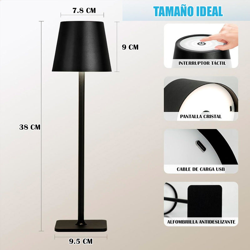 Lampara De Noche Lampara De Mesa Lampara Metalica Led Wayu