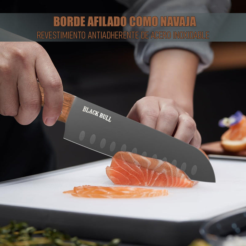 Set Tabla De Picar+cuchillo Santoku Cuchillo Carnicero Tabla Diseño Tabla/cuchillo