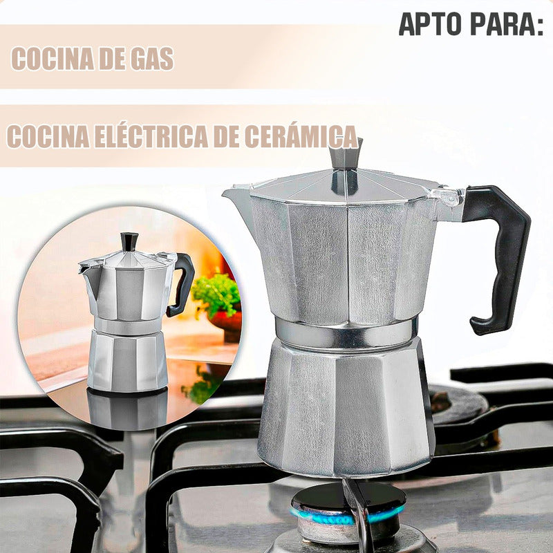 Cafetera Italiana Espresso Express Capuchino Expresso 6 Taza Gris