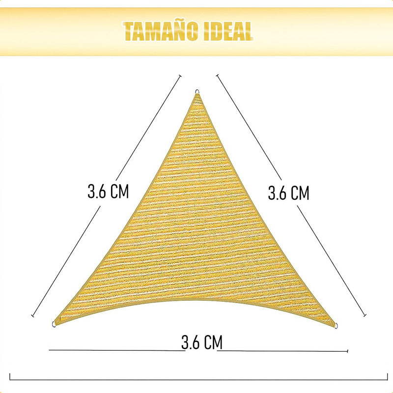 Toldo Vela Triangular Toldo Terraza Toldo 3.6x3.6x3.6cm Told Beige