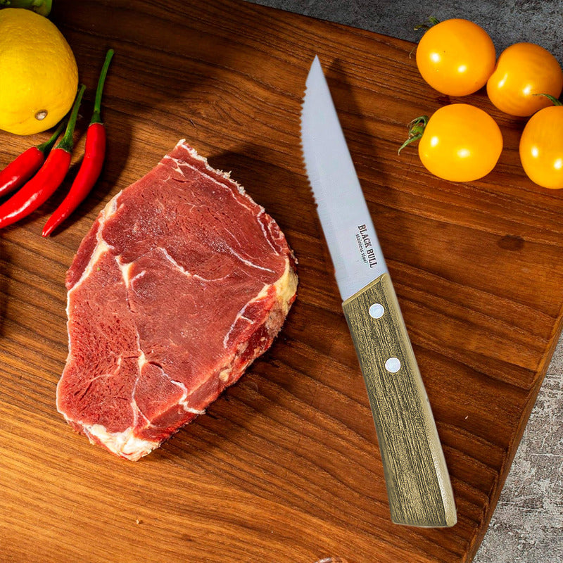 Set De Cuchillos Cuchillo Para Carne Set 4 Cuchillos Steak Madera