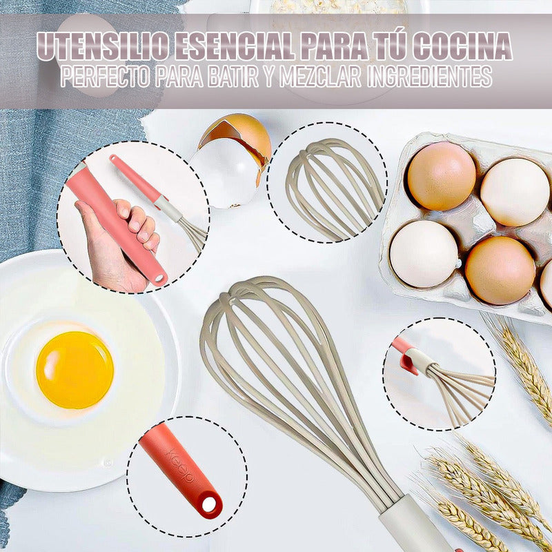Batidor Globo Keep Pack 2 Batidor De Cocina Batidor De Mano Gris