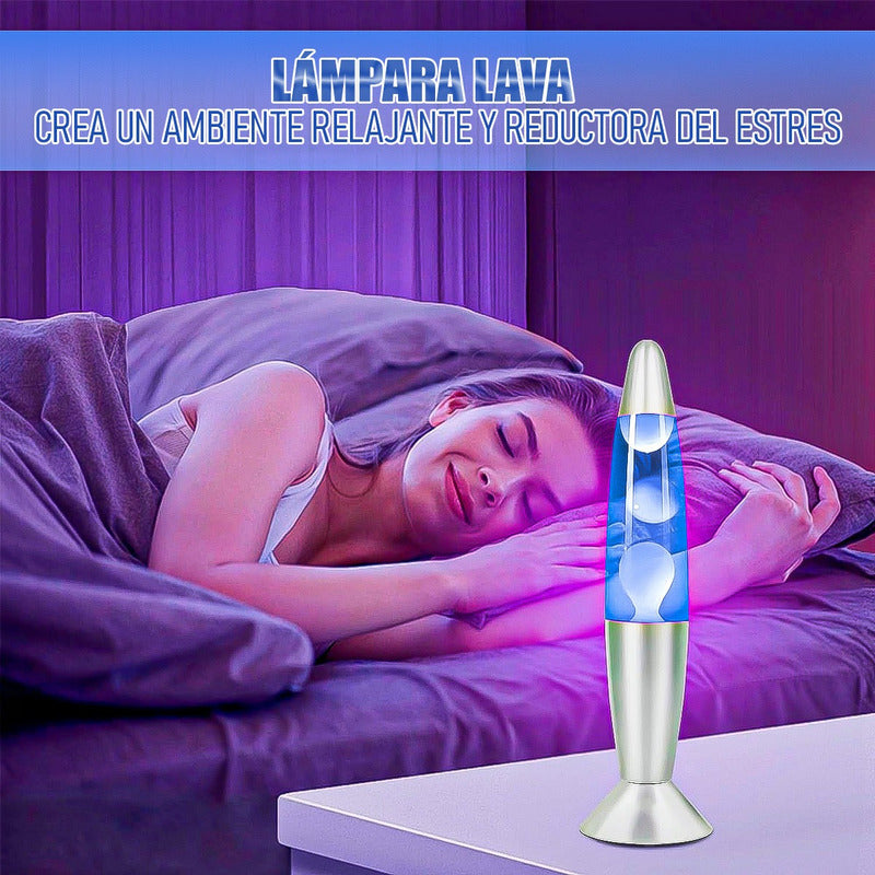Lámpara De Lava Lampara De Mesa Lampara Lava 40cm Lampara Gris Azul