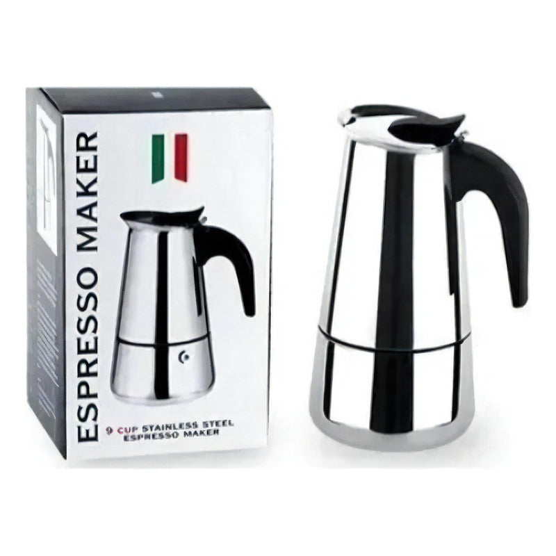 Cafetera Italiana Acero Inoxidable Capacidad 4 Tazas Express Plateado