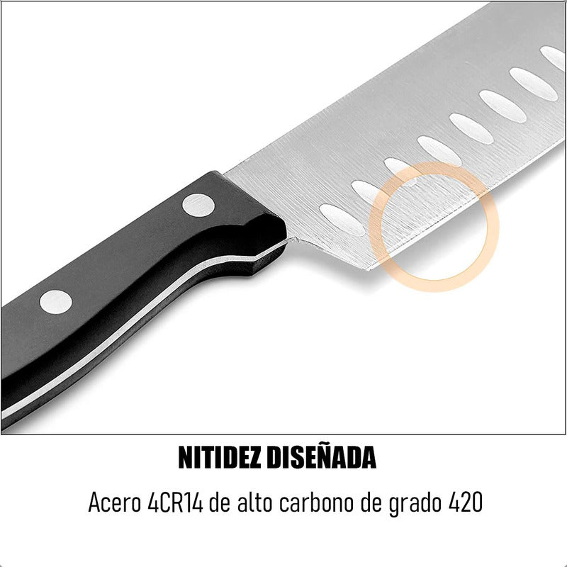 Cuchillo De Cocinero Rebanador Cuchillo Chef Profesional Negro