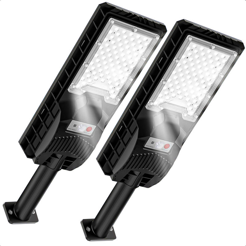 Pack X2 Foco Solar 300w Focos Solares Led Focos Exteriores Gris Blanco Frío