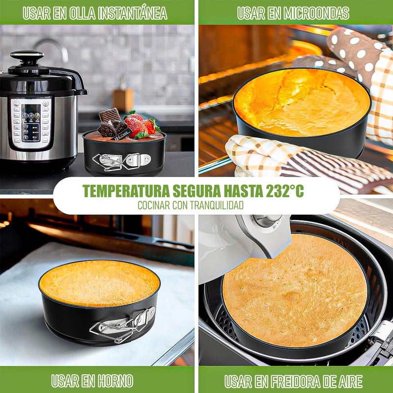 Molde Queque Molde Reposteria Pack 4 Molde Torta Desmontable Gris