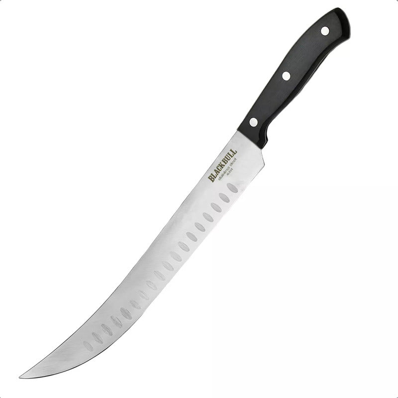 Cuchillo De Cocinero Rebanador Cuchillo Chef Profesional Cuchillos Rebanadores Black Bull Acero Inoxidable Okshop Cuchillos De Cocina Tratamiento Antioxidante Abs Mango Espiga Completa 38,5cm