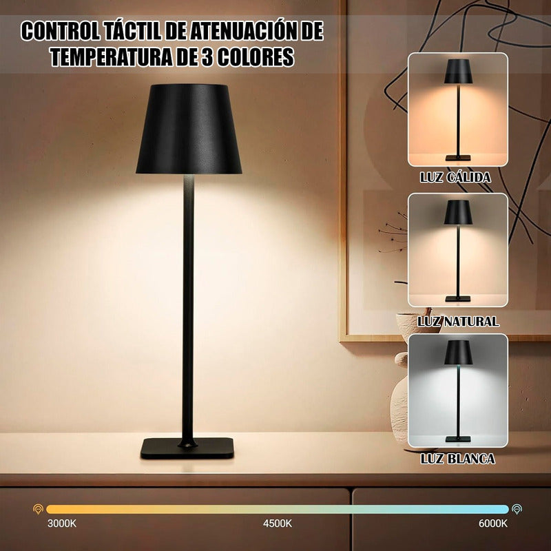 Lampara De Noche Lampara De Mesa Lampara Metalica Led Wayu