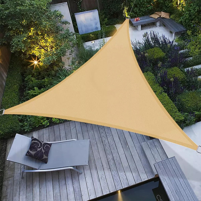 Toldo Vela Triangular 3mx3mx3m Toldo Sombreadora Lona Imperm Beige