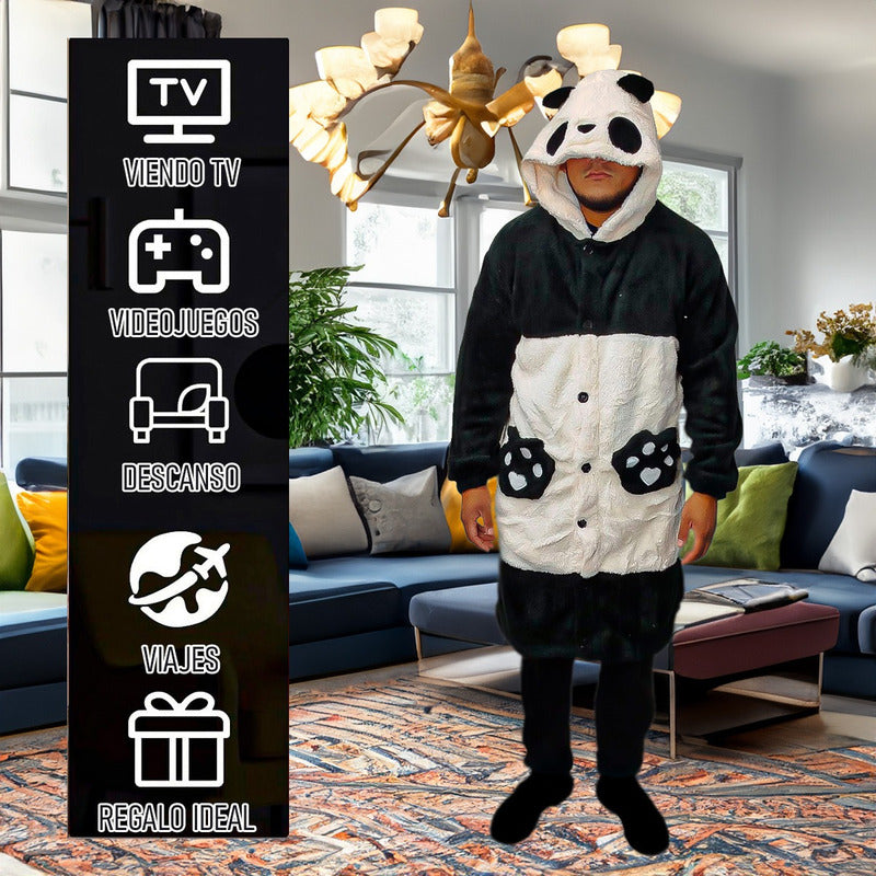 Polerones Chiporro Pijama De Invierno Poleron Invierno Diseño De Panda Adulto Poleron Con Capucha Polerones Invierno Pijama Chiporro Con Diseño