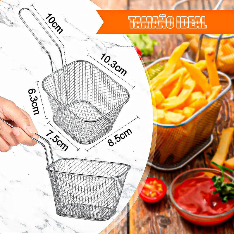 Canasto Papas Fritas Pack 2 Cesta De Freir Cesta De Freidora