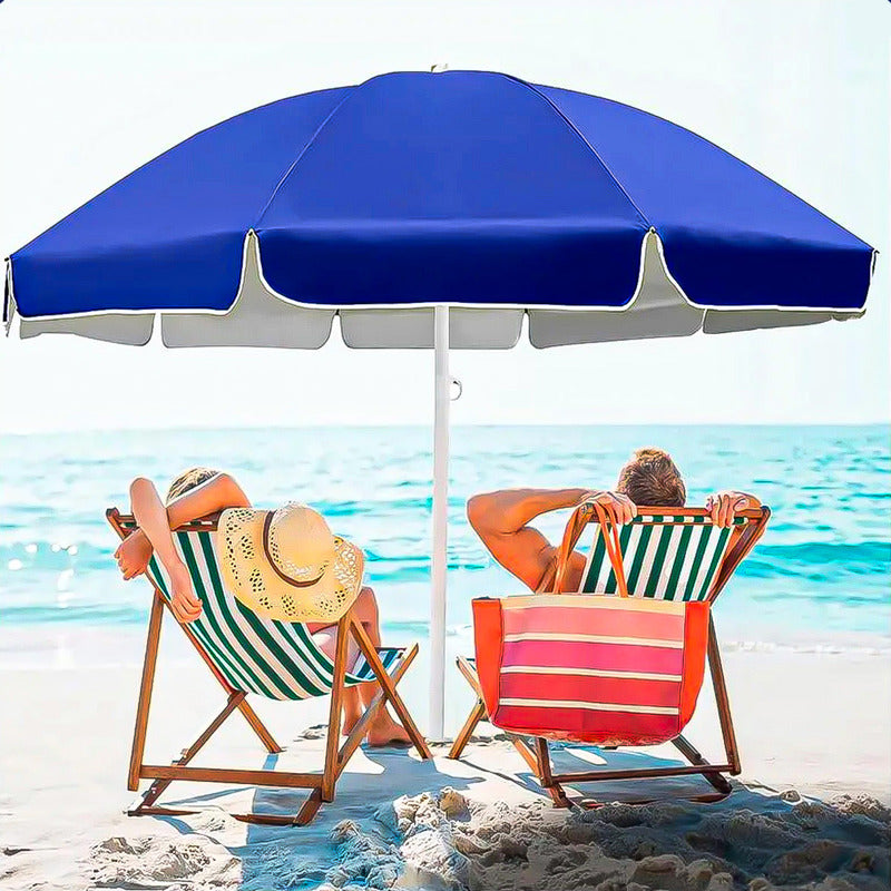 Pack 2 Sombrilla Paraguas Quitasol 2 Metros Sombrilla Playa Burdeo