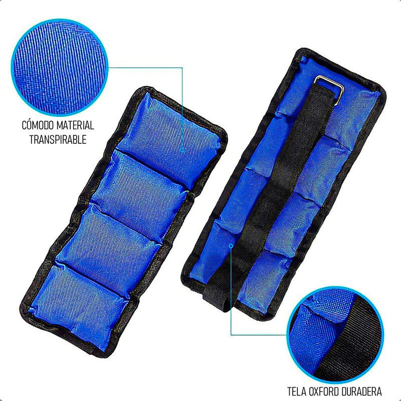 Pesas Para Tobillos Set Pesas Tobillo 750gr Pesas Tobilleras Azul