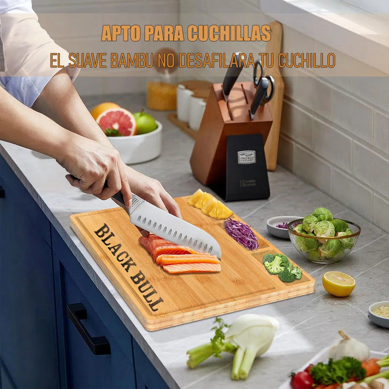 Tabla De Cocina Tabla De Picoteo Madera Bamboo Tabla Cocina Tabla Picar Carne Antideslizante Libre Bpa Tabla Para Asado Reversible Tablas Madera Picar Bambu Picnic Okshop