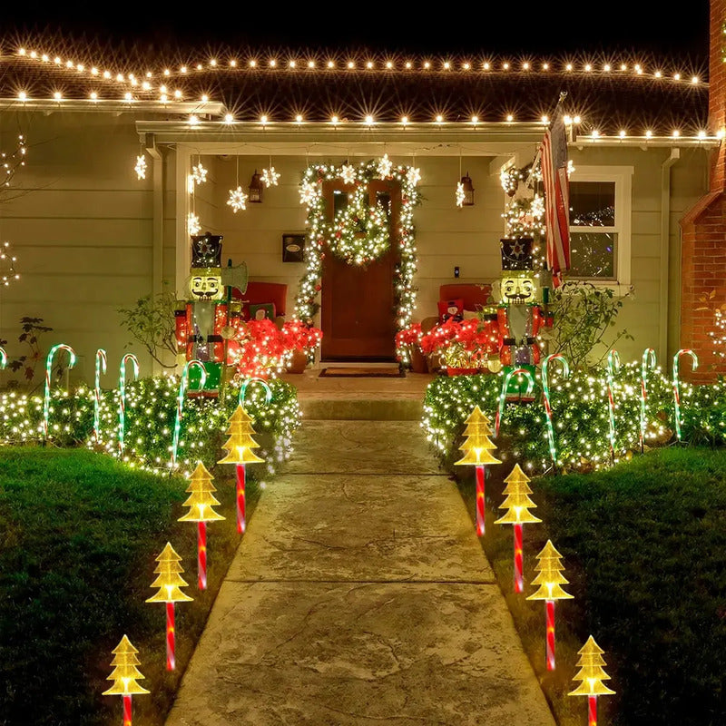 Pack X5 Luces Navideñas Estacas Solares Luces Navidad Solar Luces Arbol Calida